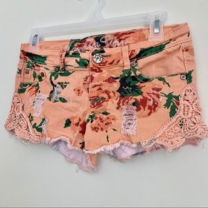 Floral Cut Off Shorts